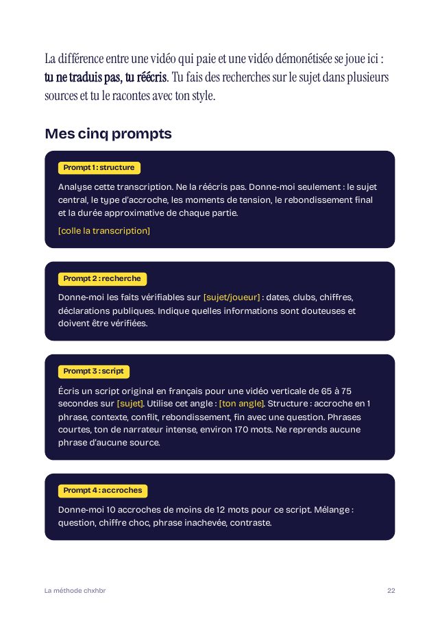 Page du guide : les prompts ChatGPT